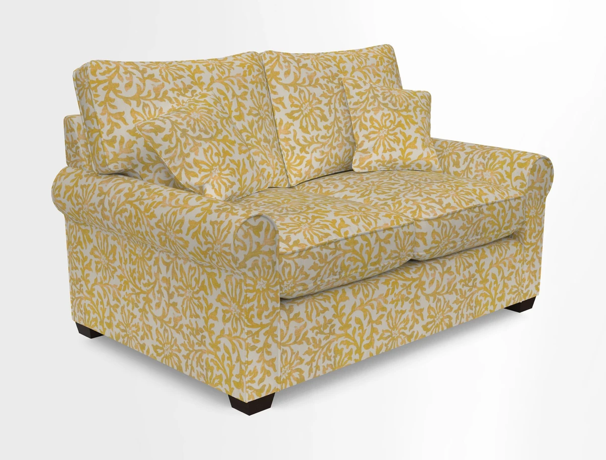 Bignor 3 Seater Sofa in V&A Drawn From Nature Oak Tree Gold. Loose cover option available