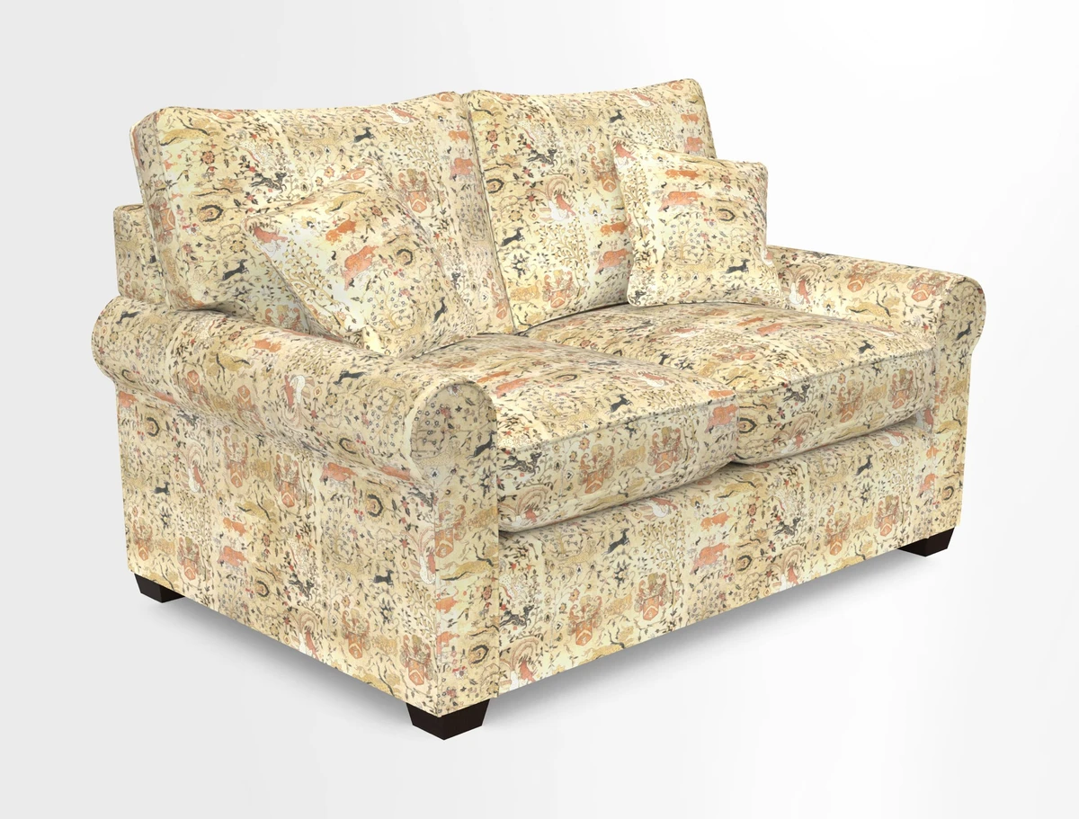 Bignor 3 Seater Sofa in V&A Drawn From Nature Oak Tree Gold. Loose cover option available