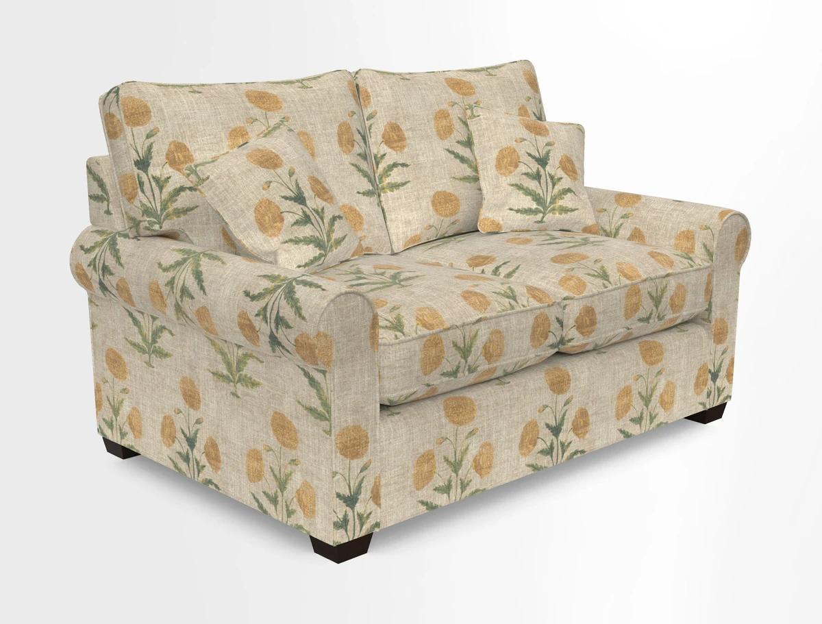 Bignor 3 Seater Sofa in V&A Drawn From Nature Oak Tree Gold. Loose cover option available