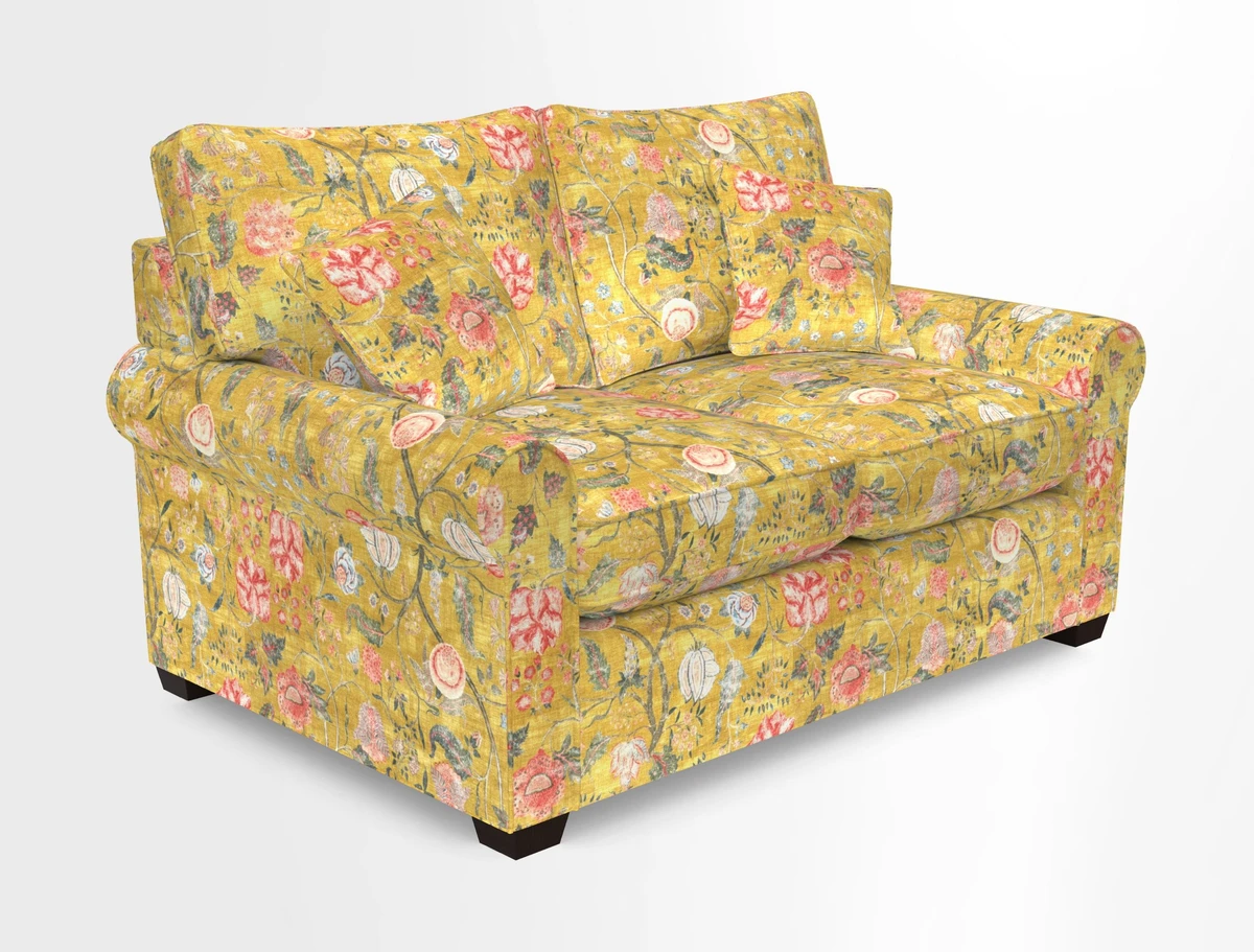 Bignor 3 Seater Sofa in V&A Drawn From Nature Oak Tree Gold. Loose cover option available