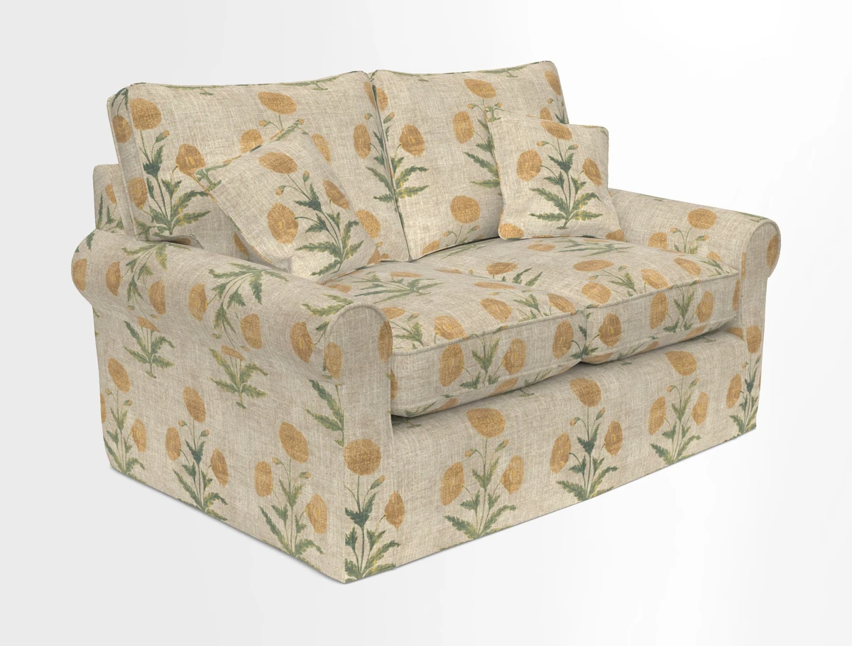 Bignor 3 Seater Sofa in V&A Drawn From Nature Oak Tree Gold. Loose cover option available