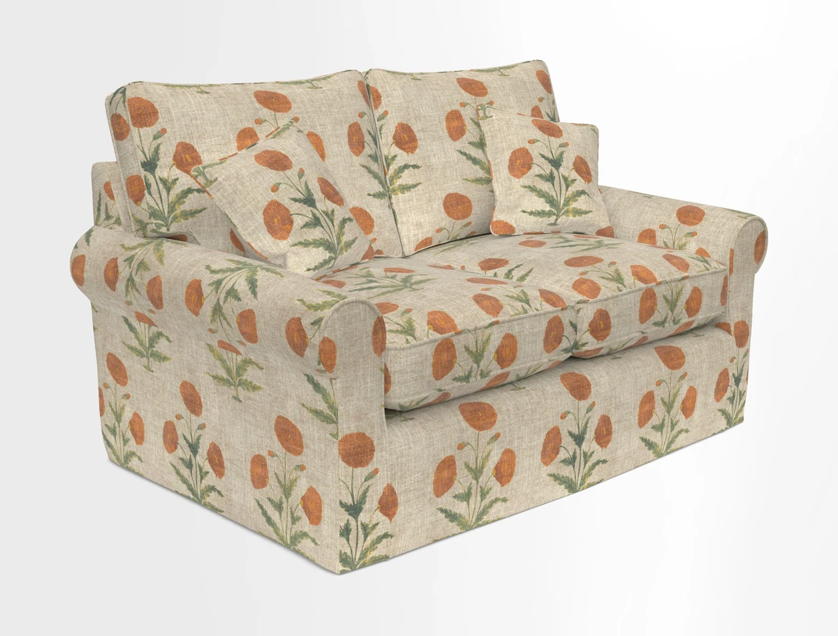 Bignor 3 Seater Sofa in V&A Drawn From Nature Oak Tree Gold. Loose cover option available