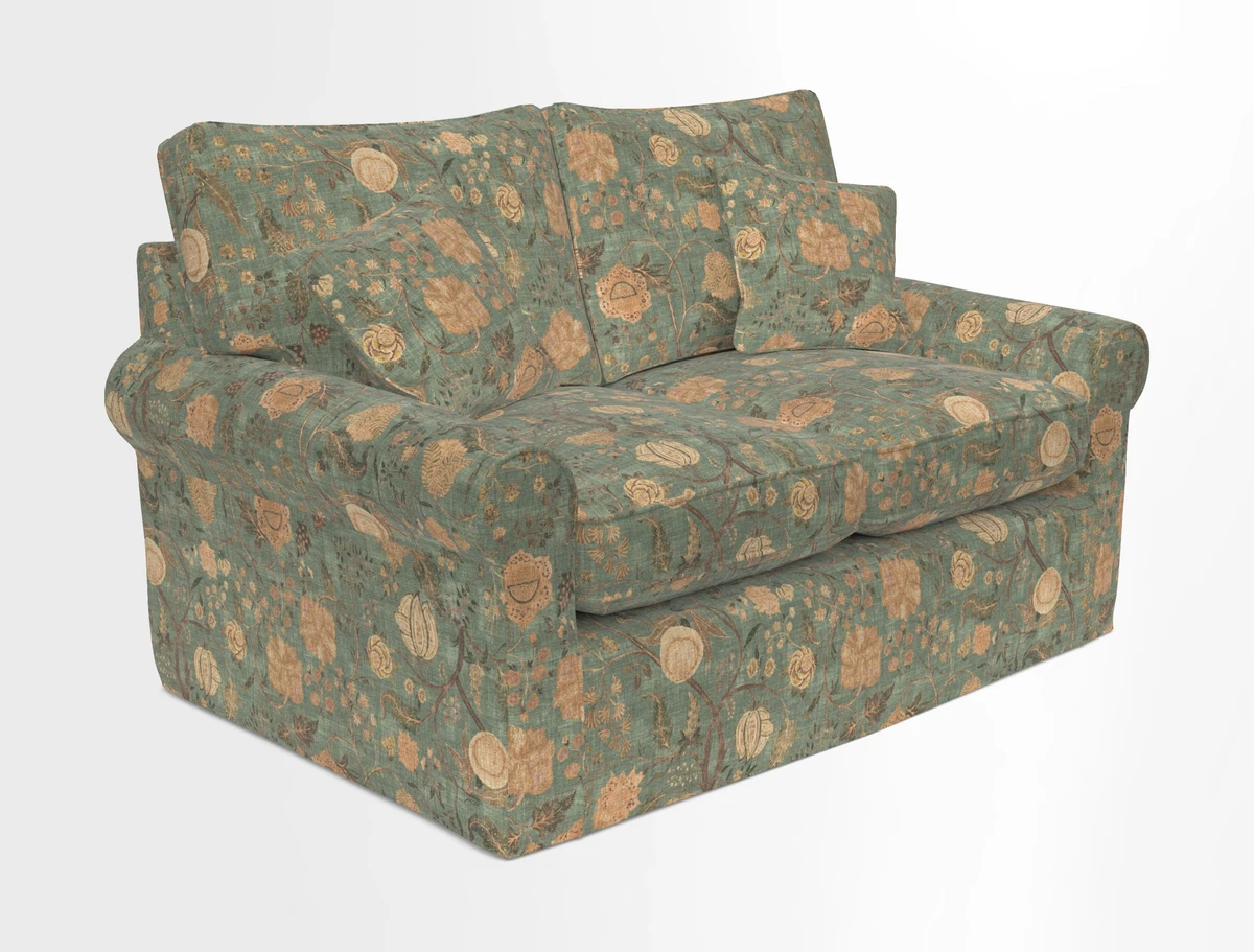 Bignor 3 Seater Sofa in V&A Drawn From Nature Oak Tree Gold. Loose cover option available