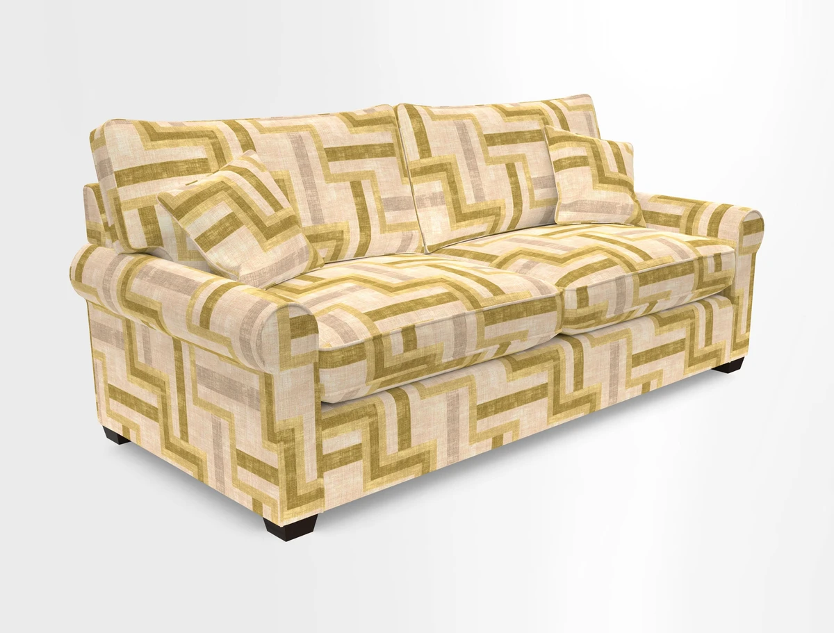 Bignor 3 Seater Sofa in V&A Drawn From Nature Oak Tree Gold. Loose cover option available