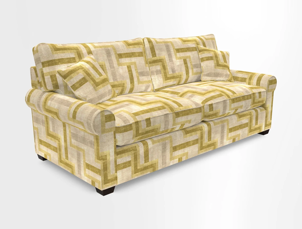 Bignor 3 Seater Sofa in V&A Drawn From Nature Oak Tree Gold. Loose cover option available