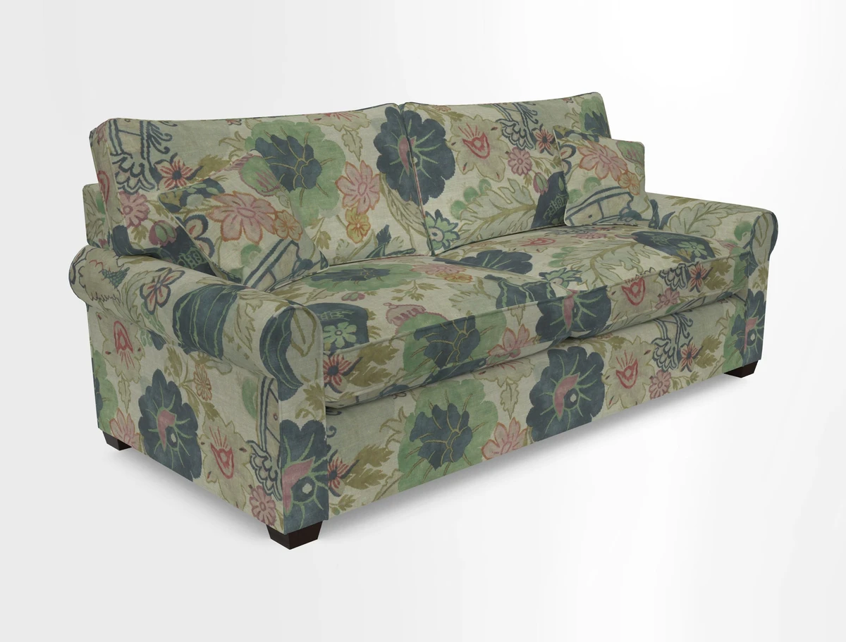 Bignor 3 Seater Sofa in V&A Drawn From Nature Oak Tree Gold. Loose cover option available
