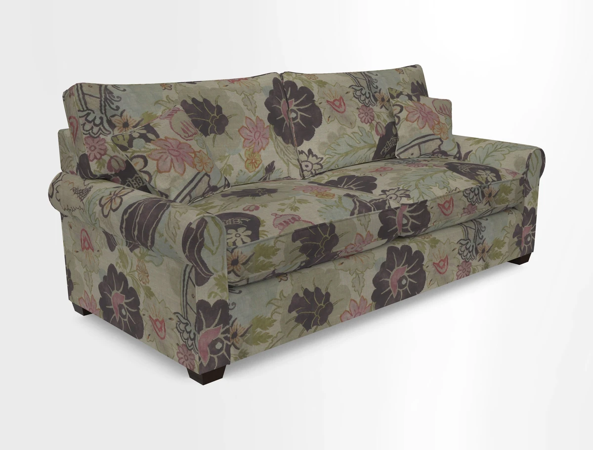 Bignor 3 Seater Sofa in V&A Drawn From Nature Oak Tree Gold. Loose cover option available