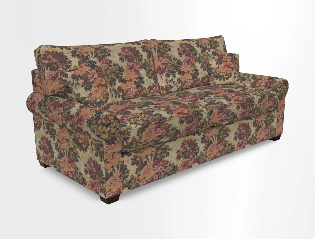 Bignor 3 Seater Sofa in V&A Drawn From Nature Oak Tree Gold. Loose cover option available