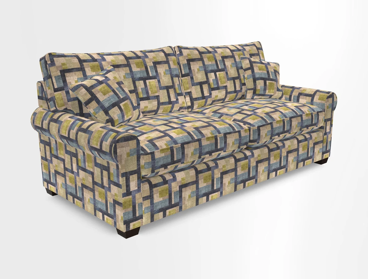 Bignor 3 Seater Sofa in V&A Drawn From Nature Oak Tree Gold. Loose cover option available