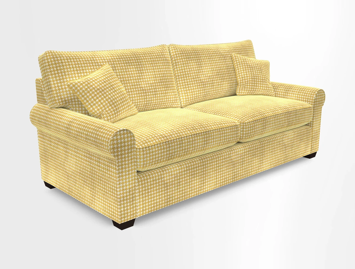Bignor 3 Seater Sofa in V&A Drawn From Nature Oak Tree Gold. Loose cover option available