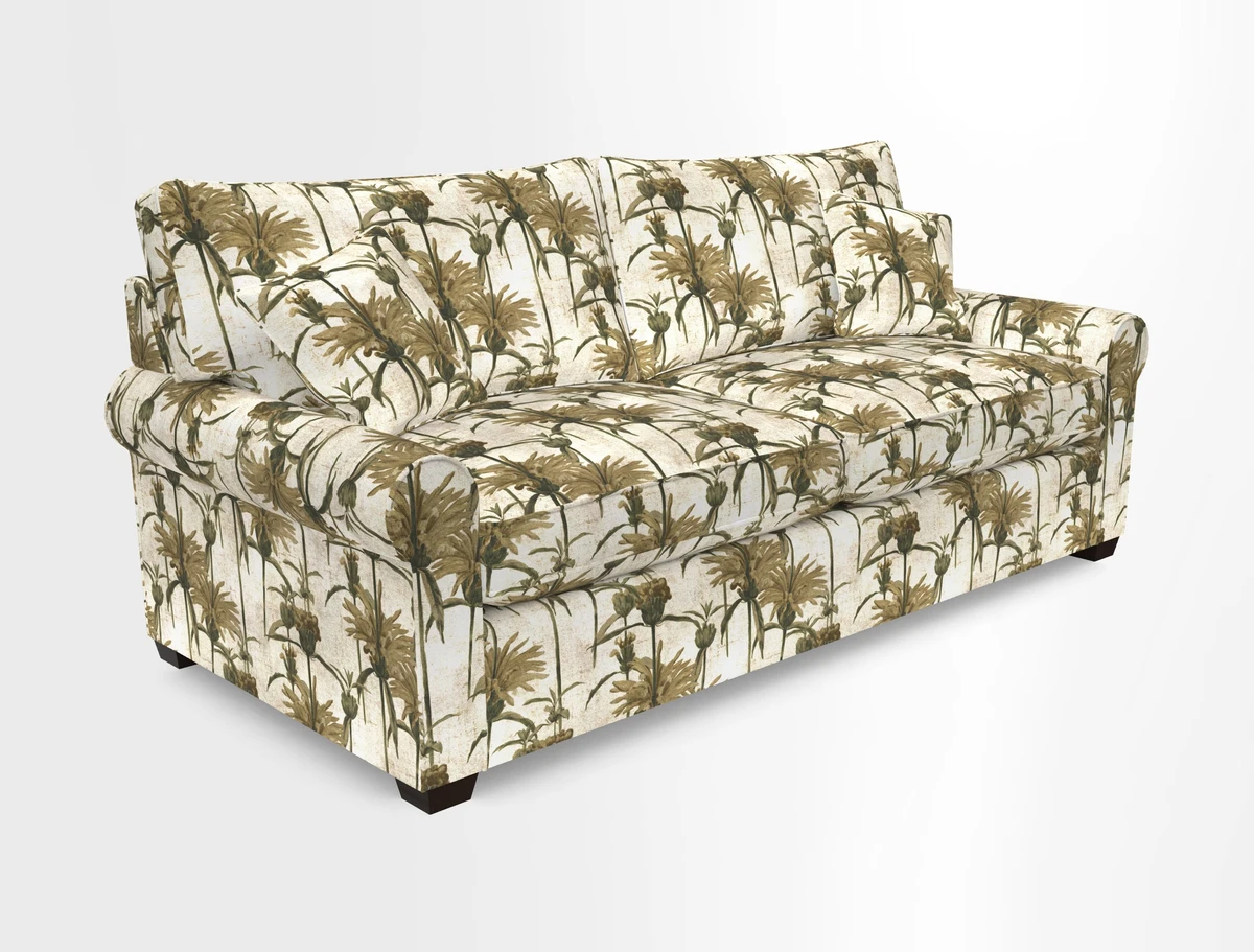 Bignor 3 Seater Sofa in V&A Drawn From Nature Oak Tree Gold. Loose cover option available