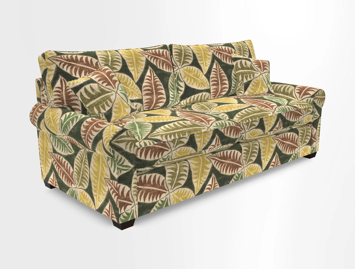 Bignor 3 Seater Sofa in V&A Drawn From Nature Oak Tree Gold. Loose cover option available