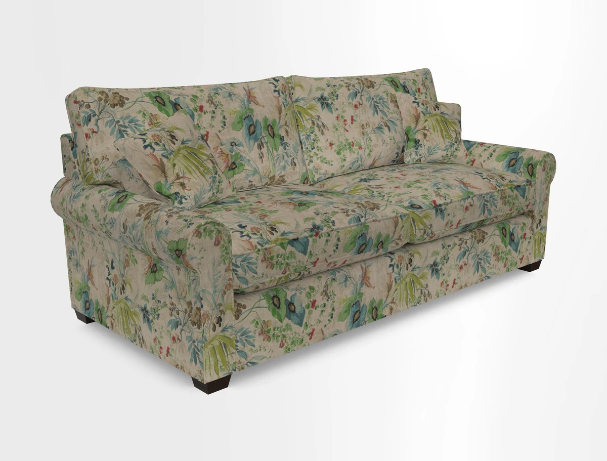 Bignor 3 Seater Sofa in V&A Drawn From Nature Oak Tree Gold. Loose cover option available