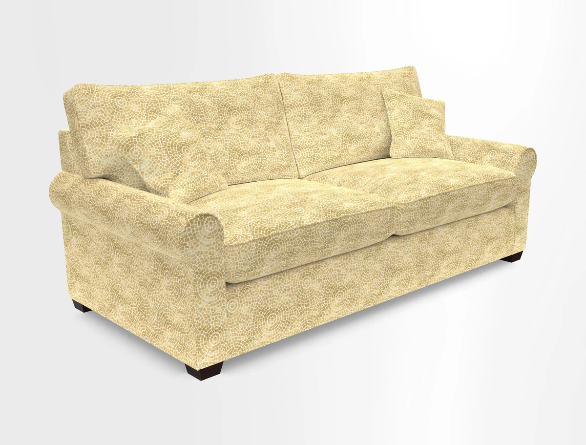 Bignor 3 Seater Sofa in V&A Drawn From Nature Oak Tree Gold. Loose cover option available
