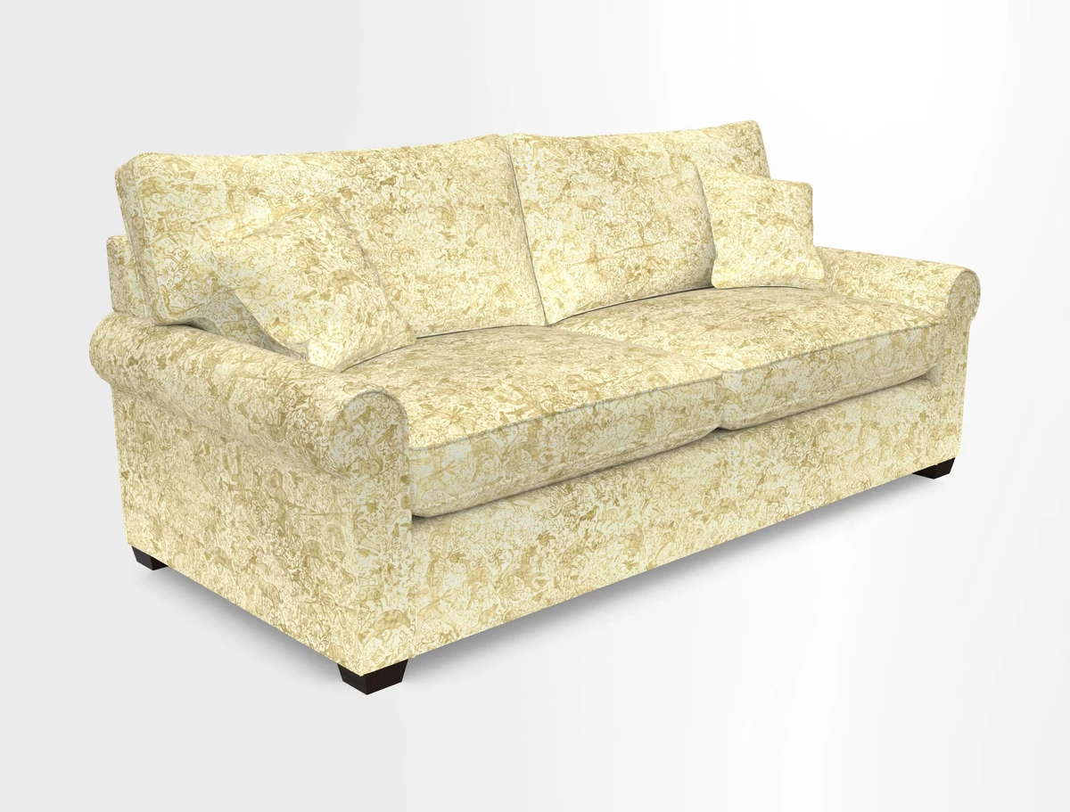 Bignor 3 Seater Sofa in V&A Drawn From Nature Oak Tree Gold. Loose cover option available