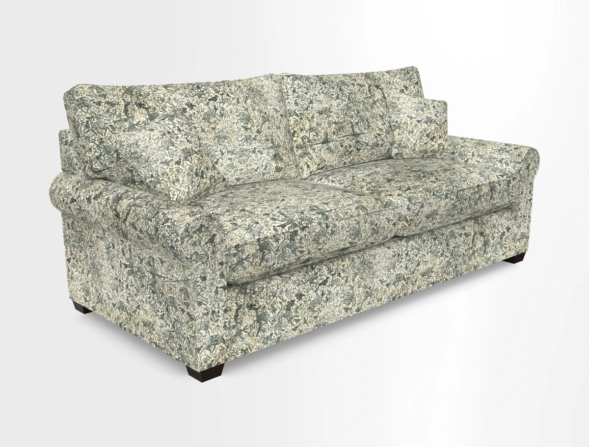 Bignor 3 Seater Sofa in V&A Drawn From Nature Oak Tree Gold. Loose cover option available