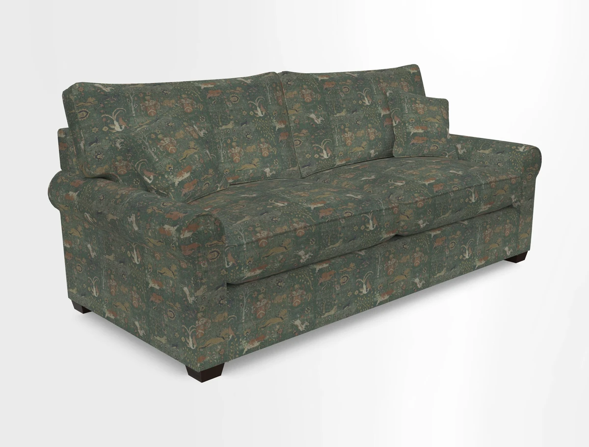 Bignor 3 Seater Sofa in V&A Drawn From Nature Oak Tree Gold. Loose cover option available