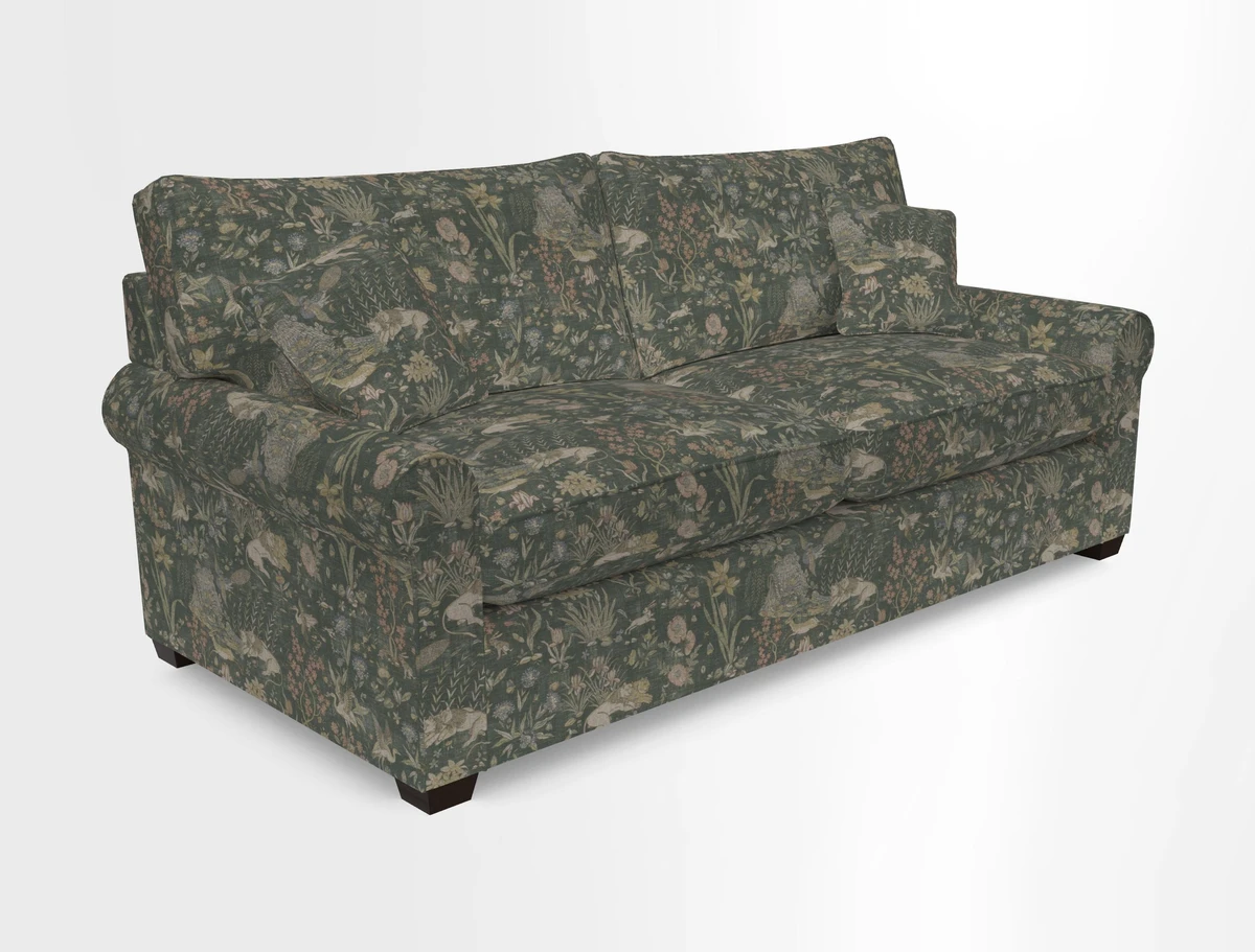 Bignor 3 Seater Sofa in V&A Drawn From Nature Oak Tree Gold. Loose cover option available