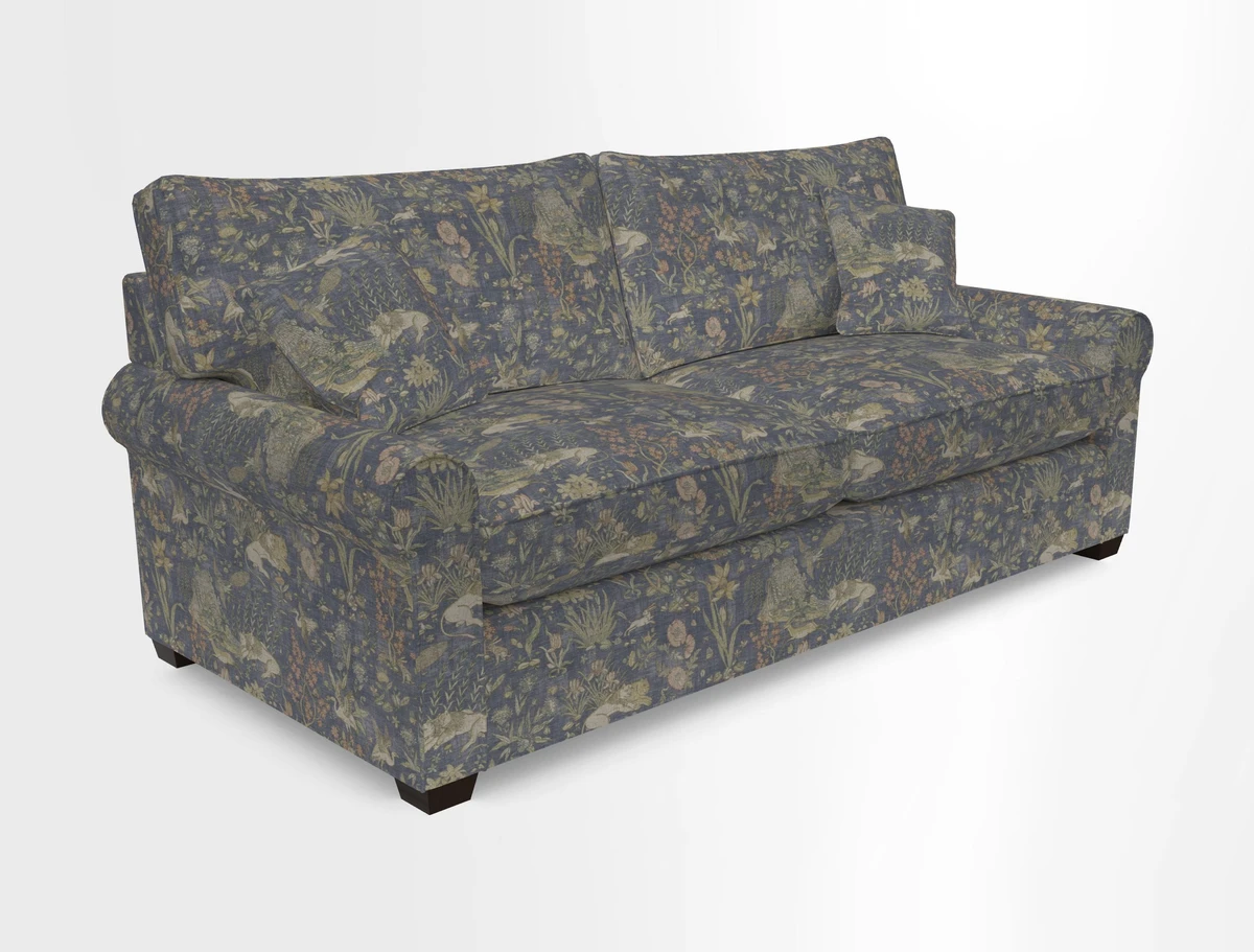 Bignor 3 Seater Sofa in V&A Drawn From Nature Oak Tree Gold. Loose cover option available