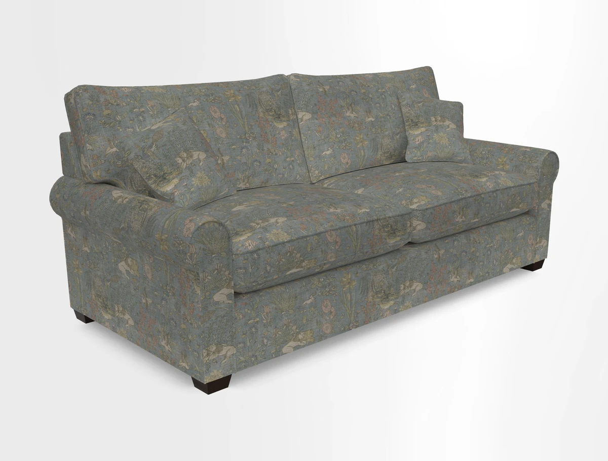 Bignor 3 Seater Sofa in V&A Drawn From Nature Oak Tree Gold. Loose cover option available