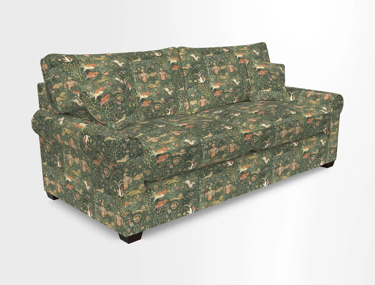 Bignor 3 Seater Sofa in V&A Drawn From Nature Oak Tree Gold. Loose cover option available