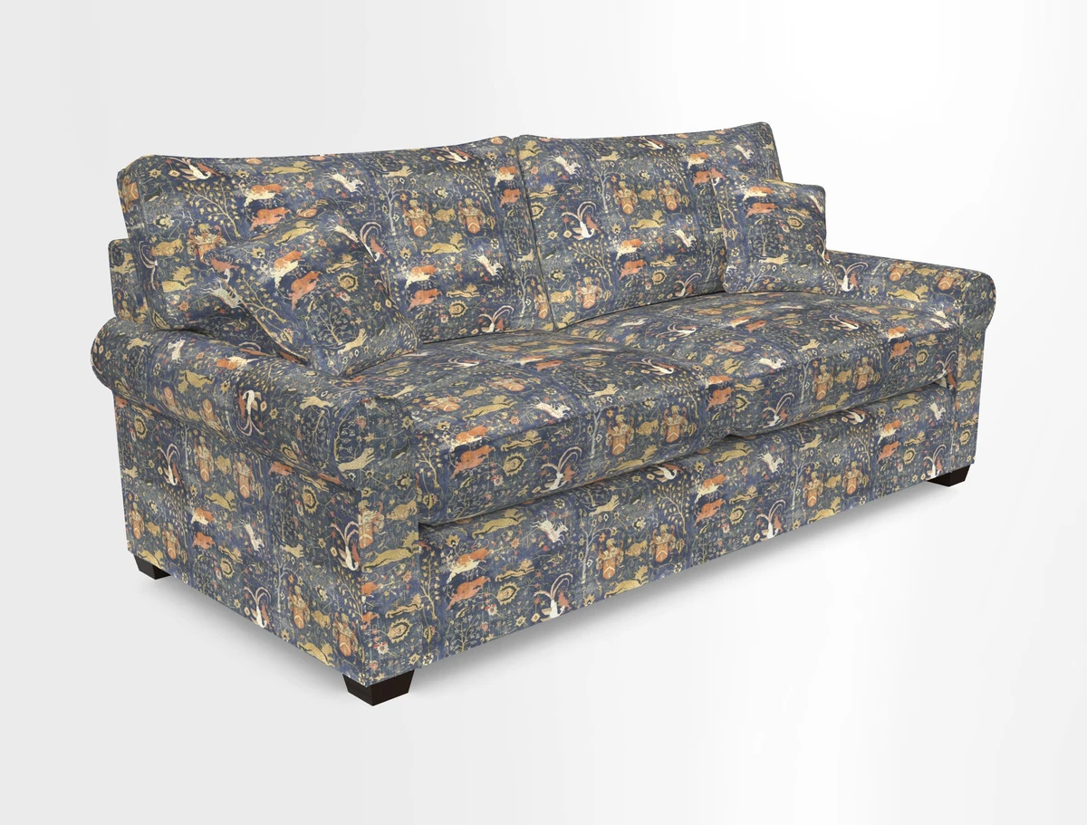 Bignor 3 Seater Sofa in V&A Drawn From Nature Oak Tree Gold. Loose cover option available