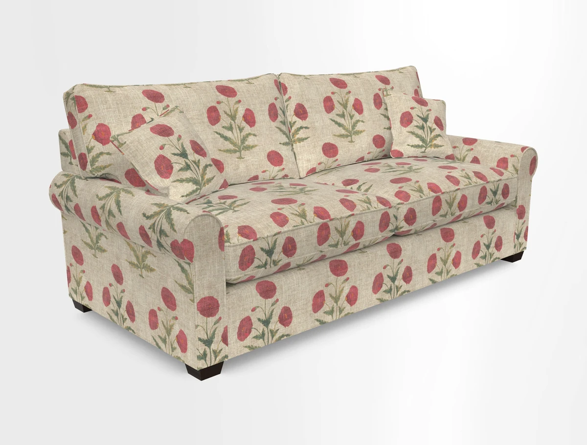 Bignor 3 Seater Sofa in V&A Drawn From Nature Oak Tree Gold. Loose cover option available