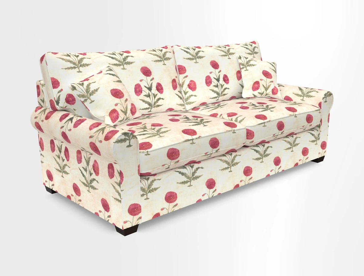 Bignor 3 Seater Sofa in V&A Drawn From Nature Oak Tree Gold. Loose cover option available