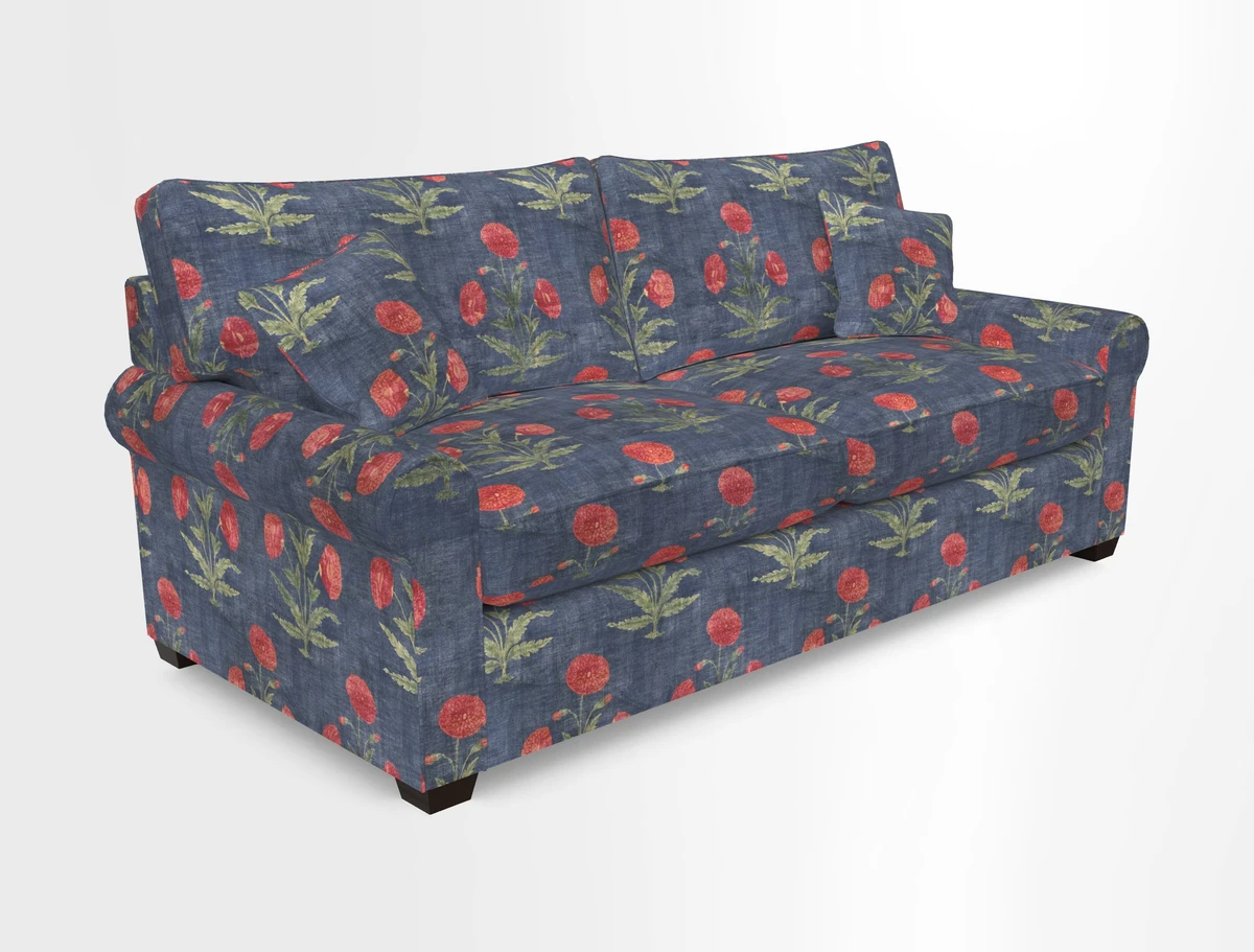 Bignor 3 Seater Sofa in V&A Drawn From Nature Oak Tree Gold. Loose cover option available