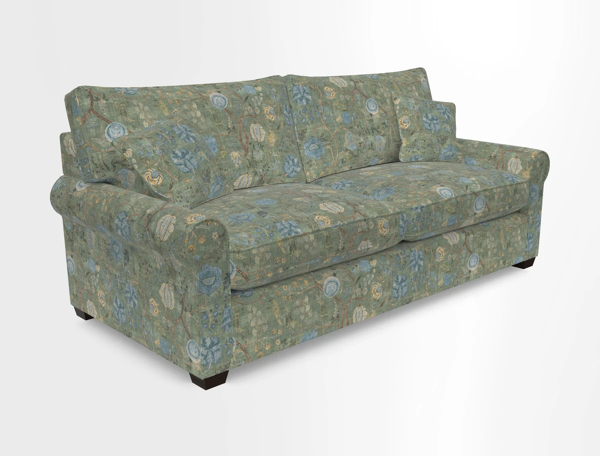 Bignor 3 Seater Sofa in V&A Drawn From Nature Oak Tree Gold. Loose cover option available