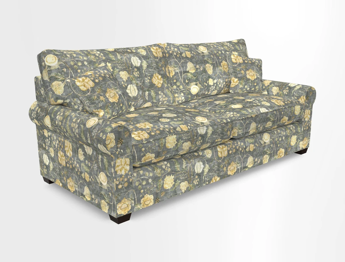 Bignor 3 Seater Sofa in V&A Drawn From Nature Oak Tree Gold. Loose cover option available