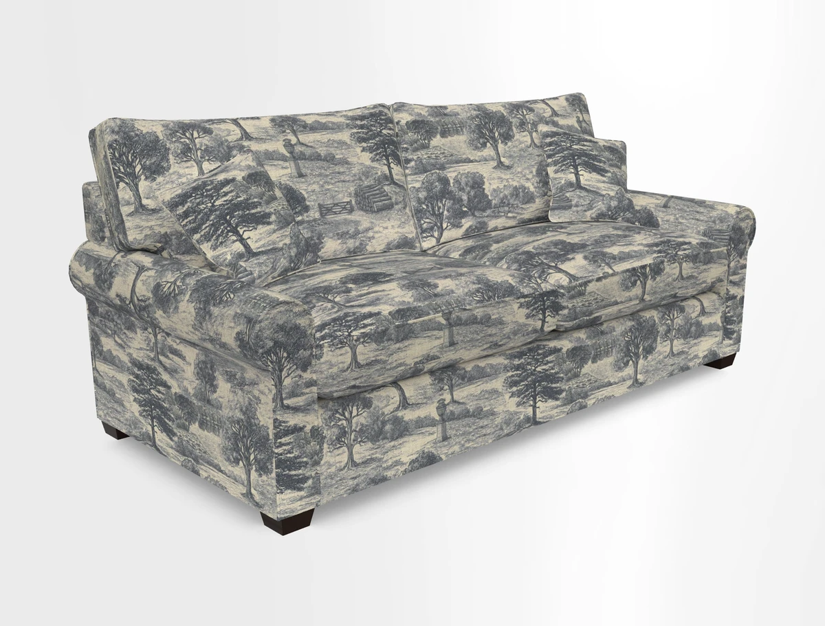Bignor 3 Seater Sofa in V&A Drawn From Nature Oak Tree Gold. Loose cover option available