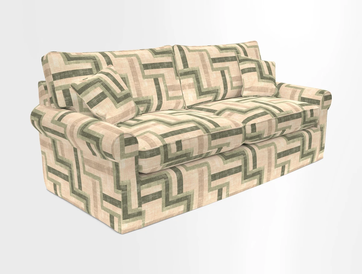 Bignor 3 Seater Sofa in V&A Drawn From Nature Oak Tree Gold. Loose cover option available