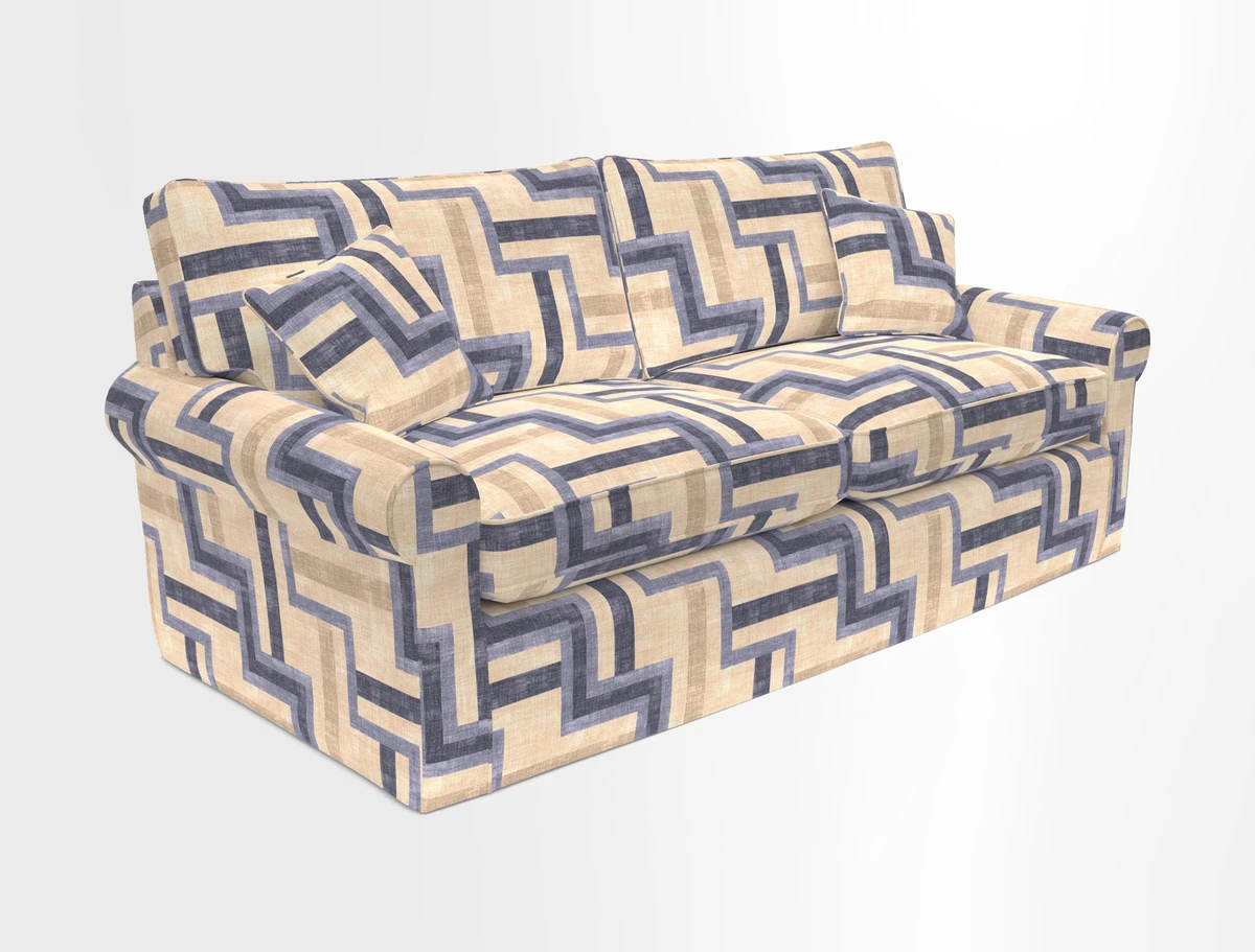 Bignor 3 Seater Sofa in V&A Drawn From Nature Oak Tree Gold. Loose cover option available