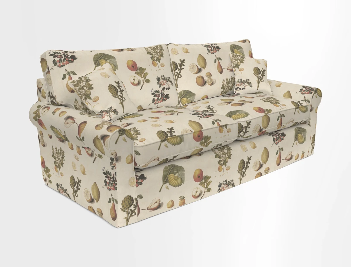 Bignor 3 Seater Sofa in V&A Drawn From Nature Oak Tree Gold. Loose cover option available