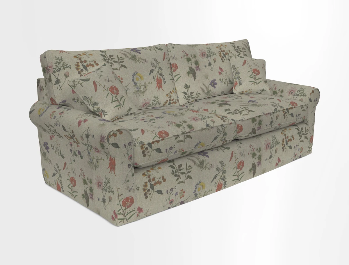 Bignor 3 Seater Sofa in V&A Drawn From Nature Oak Tree Gold. Loose cover option available