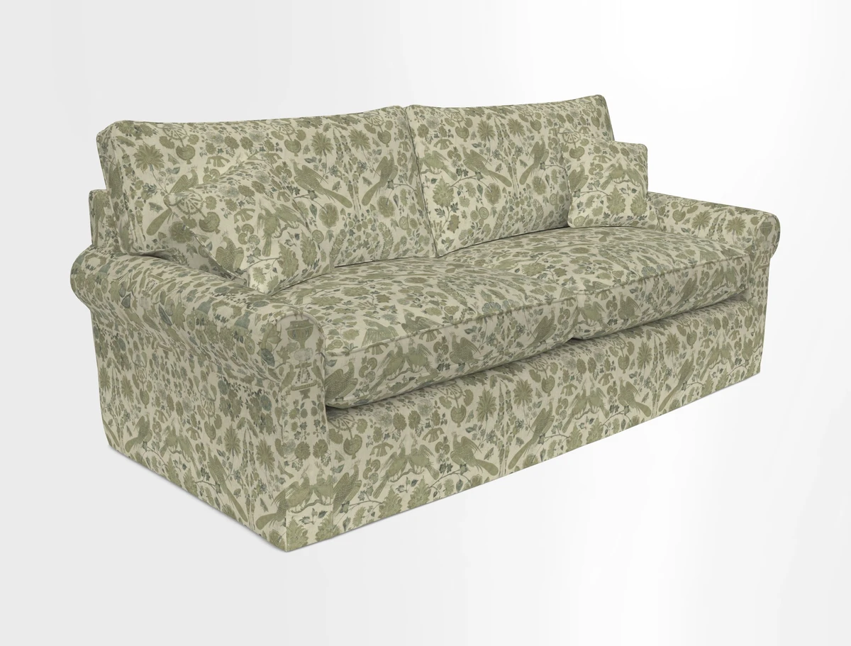 Bignor 3 Seater Sofa in V&A Drawn From Nature Oak Tree Gold. Loose cover option available