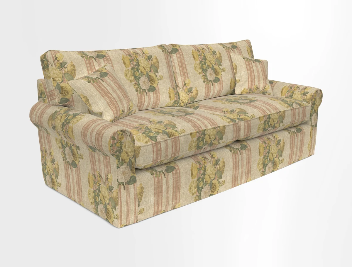 Bignor 3 Seater Sofa in V&A Drawn From Nature Oak Tree Gold. Loose cover option available