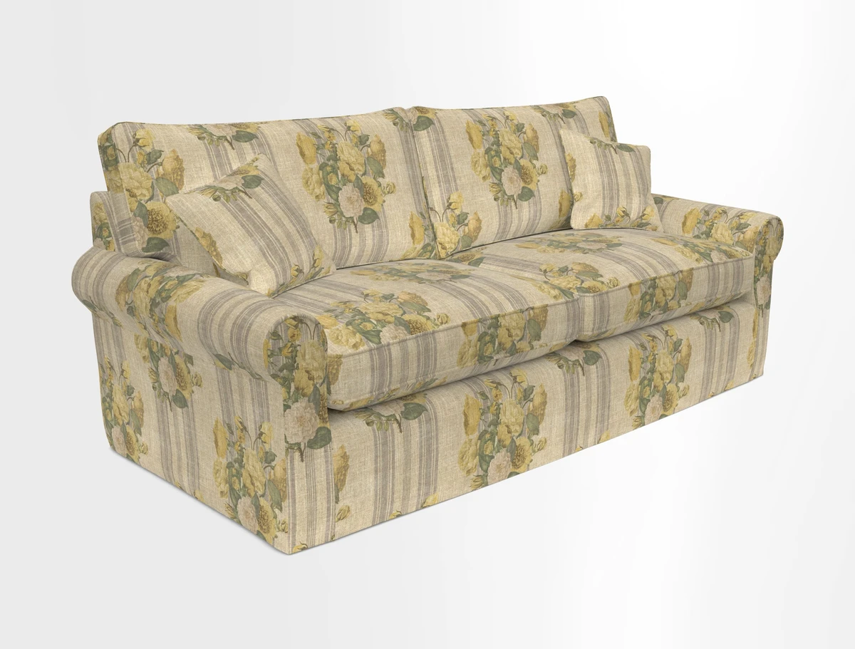 Bignor 3 Seater Sofa in V&A Drawn From Nature Oak Tree Gold. Loose cover option available