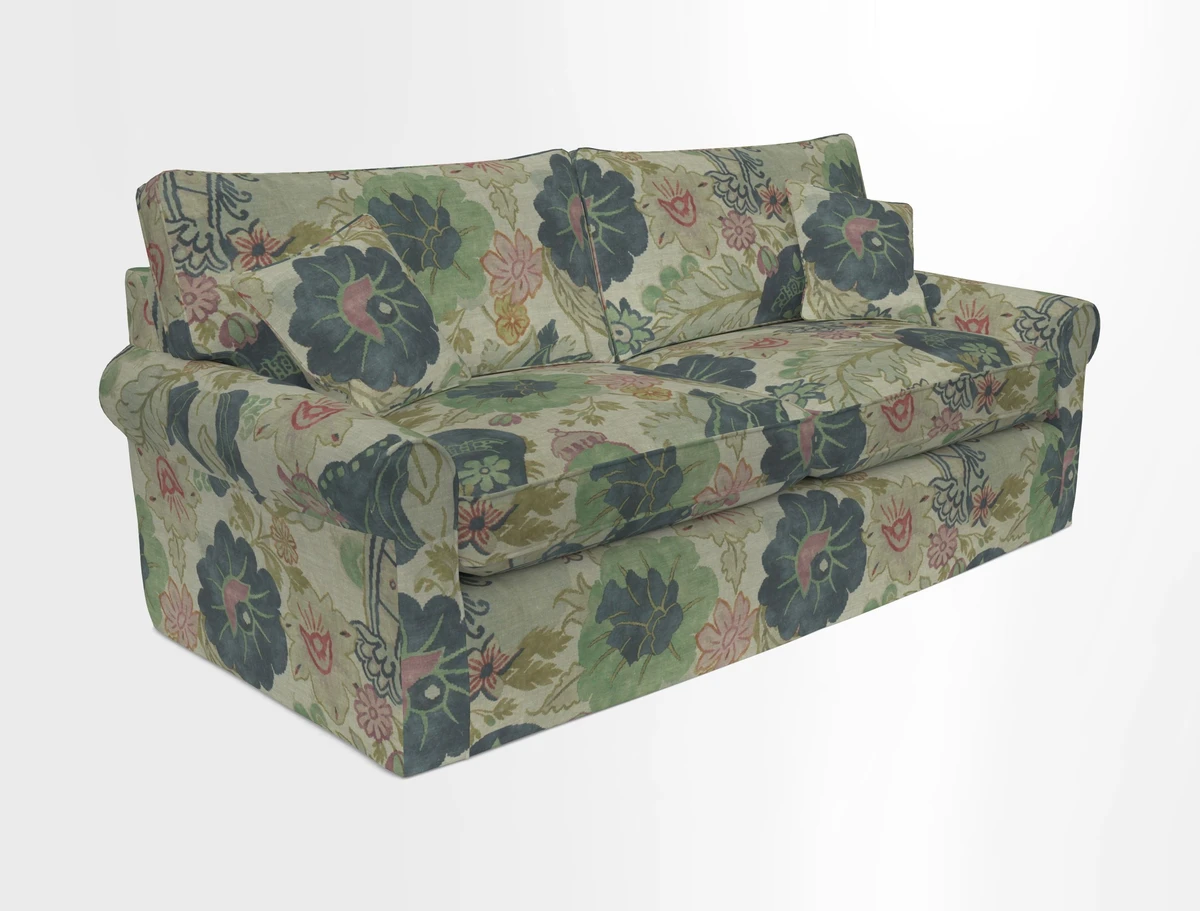 Bignor 3 Seater Sofa in V&A Drawn From Nature Oak Tree Gold. Loose cover option available