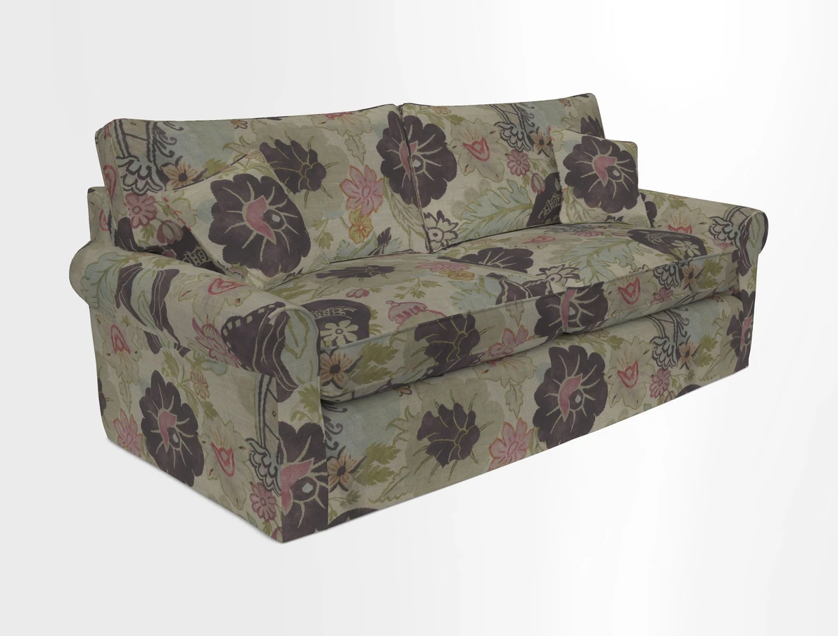 Bignor 3 Seater Sofa in V&A Drawn From Nature Oak Tree Gold. Loose cover option available