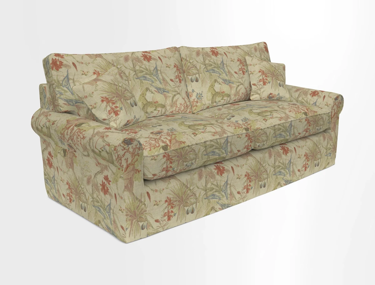 Bignor 3 Seater Sofa in V&A Drawn From Nature Oak Tree Gold. Loose cover option available