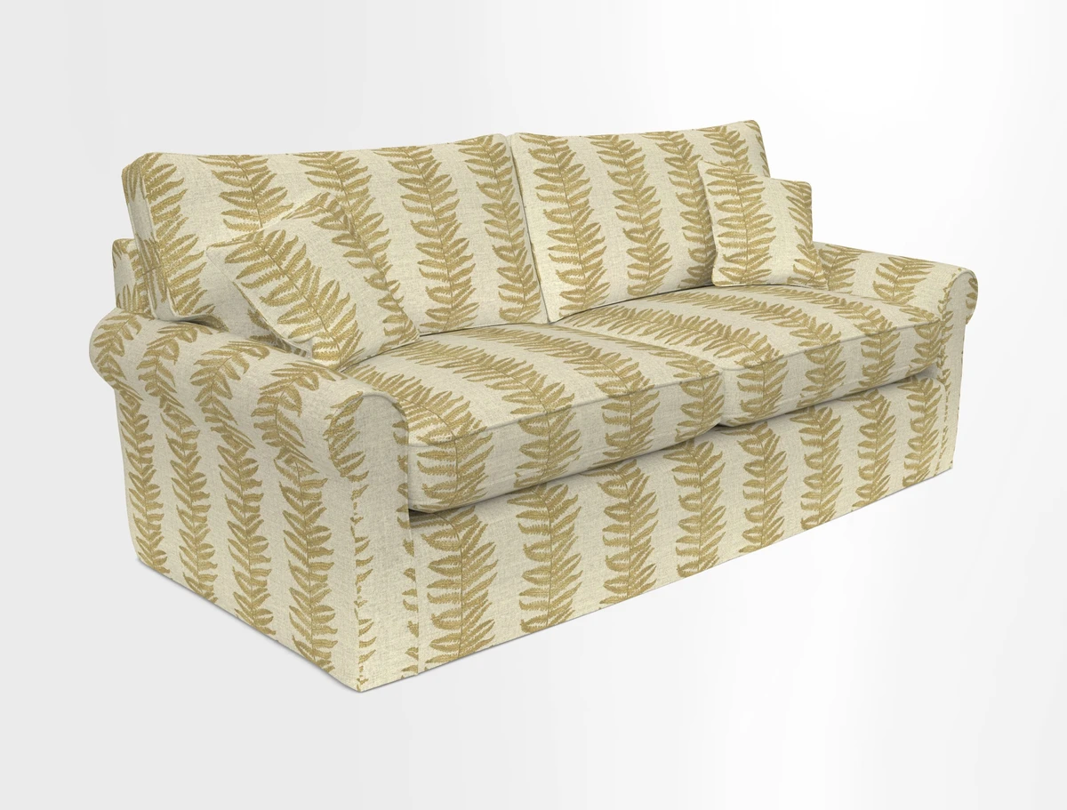 Bignor 3 Seater Sofa in V&A Drawn From Nature Oak Tree Gold. Loose cover option available