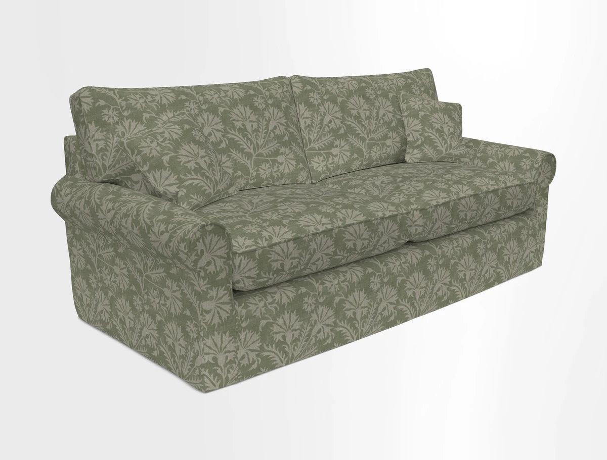 Bignor 3 Seater Sofa in V&A Drawn From Nature Oak Tree Gold. Loose cover option available