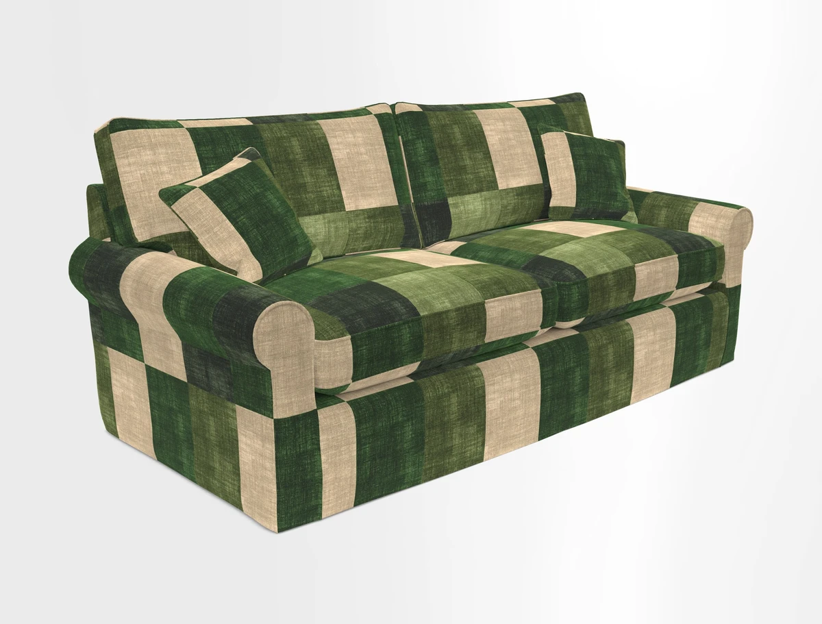 Bignor 3 Seater Sofa in V&A Drawn From Nature Oak Tree Gold. Loose cover option available