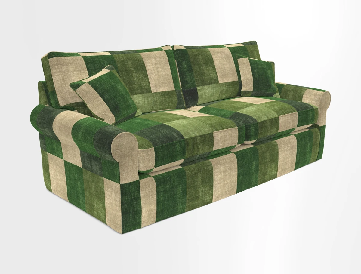 Bignor 3 Seater Sofa in V&A Drawn From Nature Oak Tree Gold. Loose cover option available