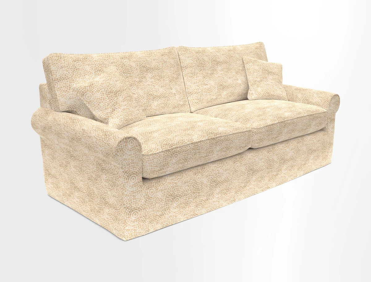 Bignor 3 Seater Sofa in V&A Drawn From Nature Oak Tree Gold. Loose cover option available