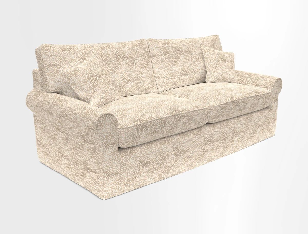 Bignor 3 Seater Sofa in V&A Drawn From Nature Oak Tree Gold. Loose cover option available