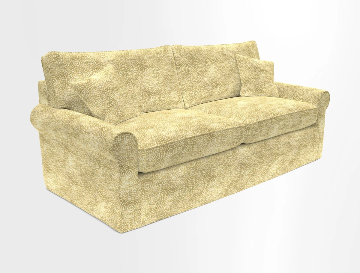 Bignor 3 Seater Sofa in V&A Drawn From Nature Oak Tree Gold. Loose cover option available