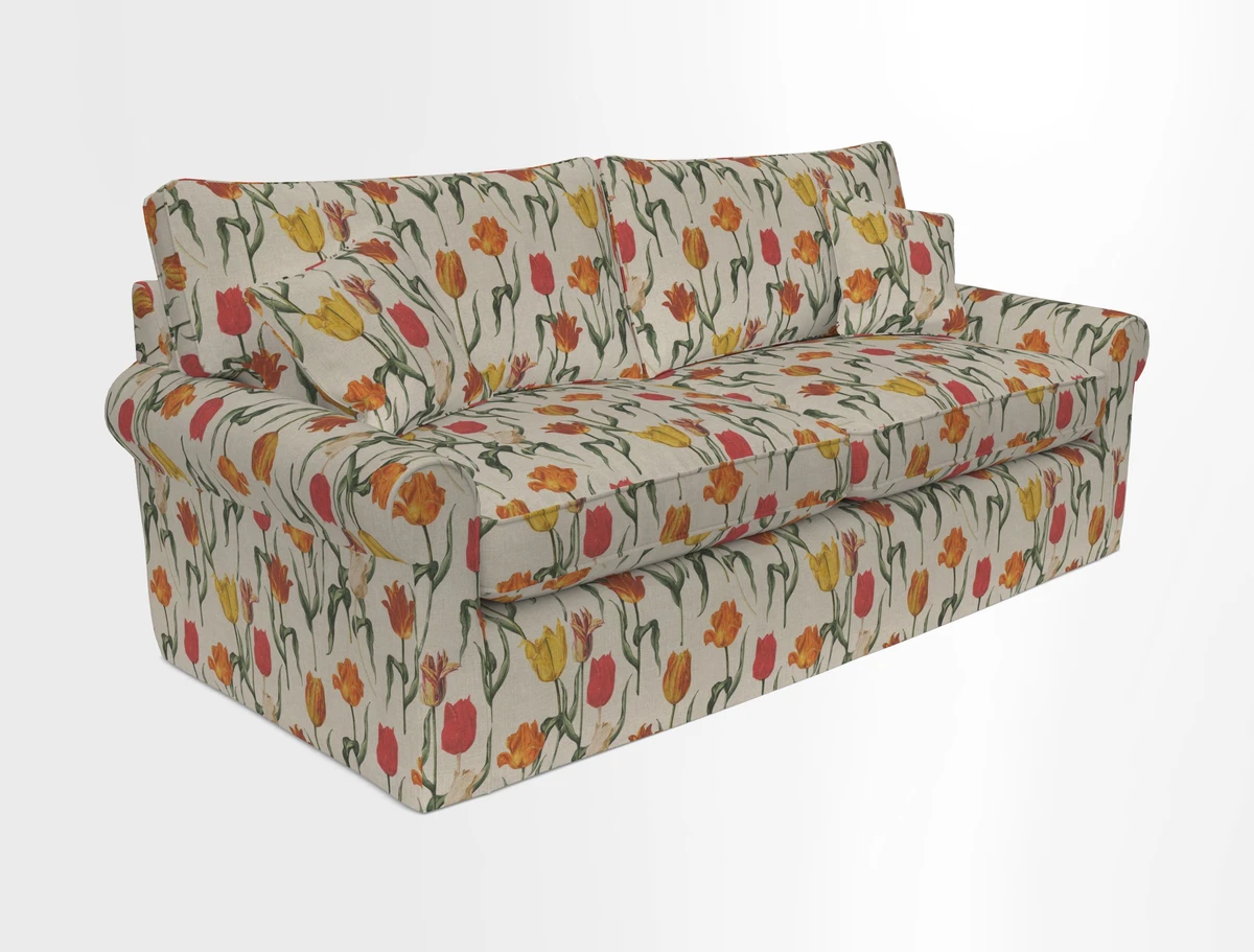 Bignor 3 Seater Sofa in V&A Drawn From Nature Oak Tree Gold. Loose cover option available